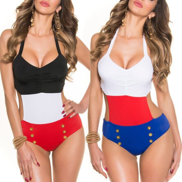 Nyakbakötős trikolor monokini