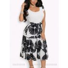 Megkötős vállán fodros mintás ruha