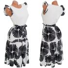 Megkötős vállán fodros mintás ruha