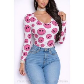 Smiley mintás felső