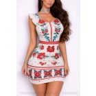 Matyó mintás vállán fodros ruha