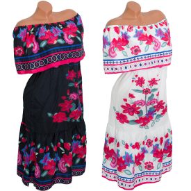 Virágmintás vállra húzható ruha