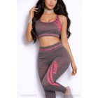 Fitnesz crop top + leggings szett