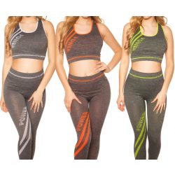 Fitnesz crop top + leggings szett