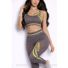 Fitnesz crop top + leggings szett