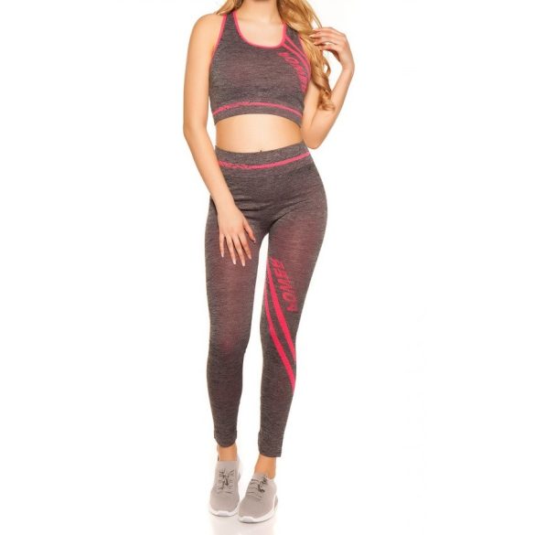 Fitnesz crop top + leggings szett