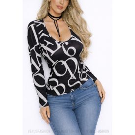 Mintás feliratos felső