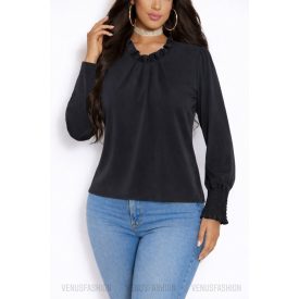 KAROLA nyakán fodros felső