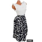 Vállán fodros megkötős ruha