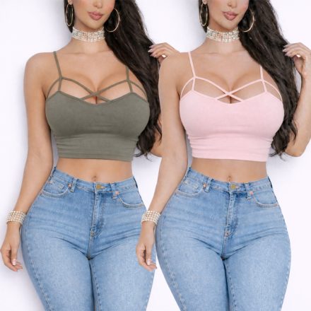 Dekoratív spagetti pántos felső