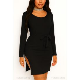 Kerek nyakú megkötős ruha