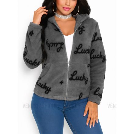 LUCKY szőrmés pulóver