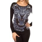 Mintás kötött pulóver