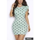 Vállán fodros pöttyös ruha