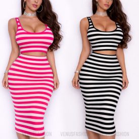 DORINA csíkos 2 részes ruha