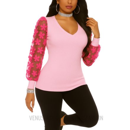 CINDY virágdiszes pulóver tunika