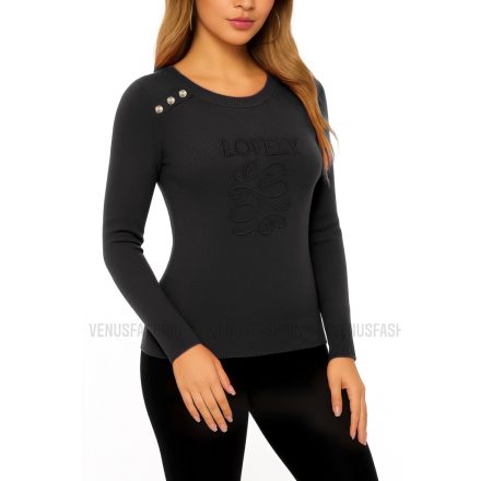 LOVELY gomdíszes pulóver