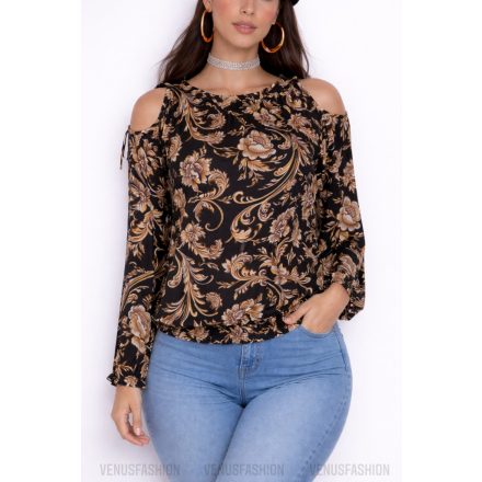 LINA nyitott vállú mintás felső