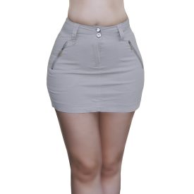 Bézs cipzáras szoknya