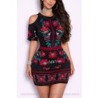 Nyitott vállú matyó mintás ruha