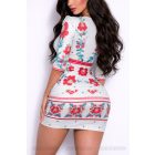 Fodros vállú matyó mintás ruha