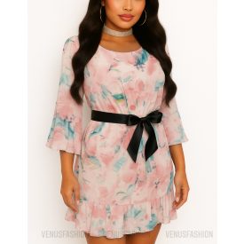 Virágmintás fodros ruha