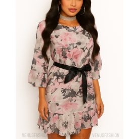 Virágmintás fodros ruha