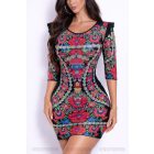 Fodros vállú matyó mintás ruha