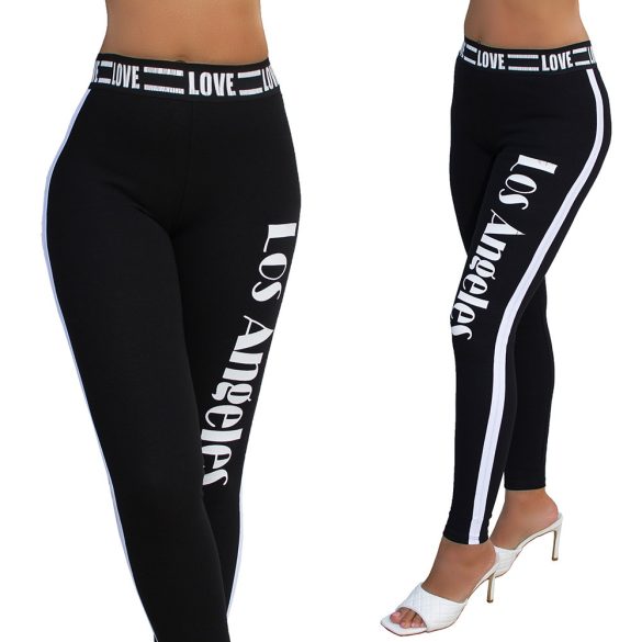 Feliratos pamut leggings