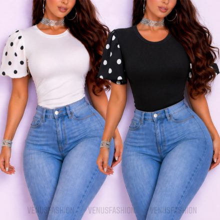 RAMONA ujján pöttyös felső