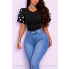 RAMONA ujján pöttyös felső