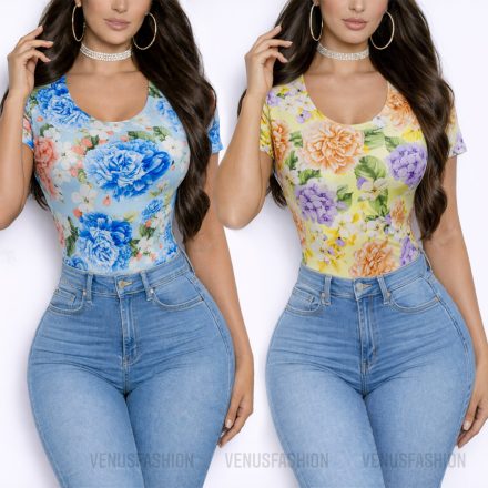 LORETTA virágmintás body