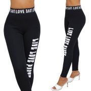 Feliratos pamut leggings nadrág