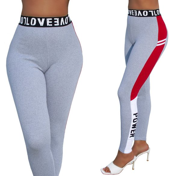 Feliratos pamut leggings nadrág