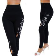 Magas derekú feliratos pamut leggings