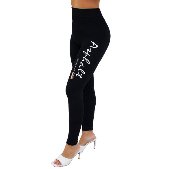 Magas derekú feliratos pamut leggings