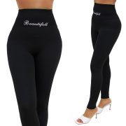 Magas derekú feliratos leggings