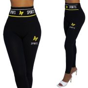 Feliratos pamut leggings nadrág