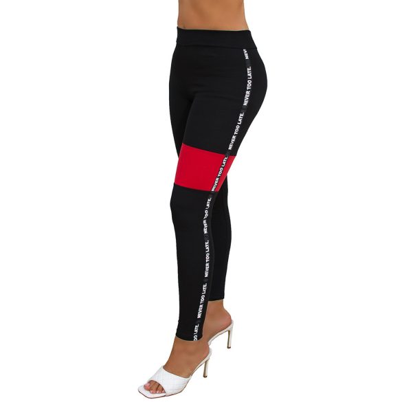 Feliratos pamut leggings nadrág
