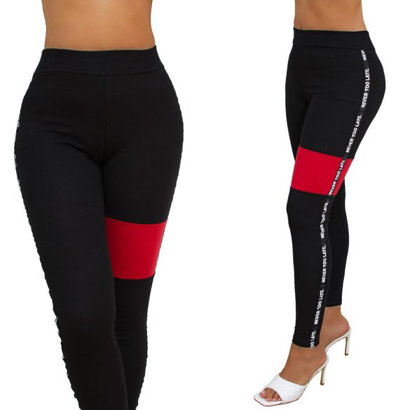 Feliratos pamut leggings nadrág