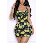 Citrom mintás masnis ruha