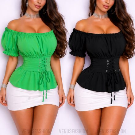 TERESA vállra húzható fűzős felső