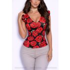 EMIRA virágmintás fodros felső