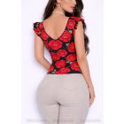 EMIRA virágmintás fodros felső