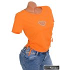 Oldalt fűzős szív mintás felső