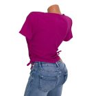 Oldalt fűzős szív mintás felső