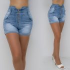 Magasított derekú farmer rövidnadrág